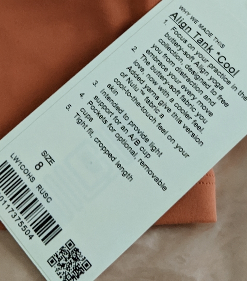 Lululemon Rustic Coral Align Tank - Size 8 - Picture 2 of 4